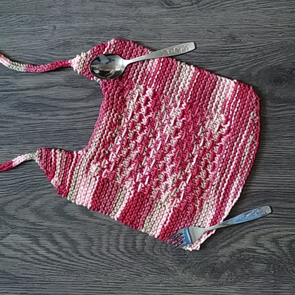 Hand Knit Baby Bib